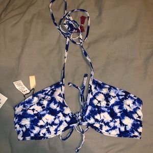 NWT Sperry Reversible Blue Tie Dye Bikini Top